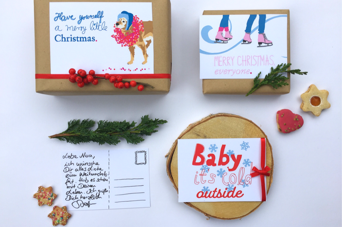 Weihnachtskarten zum Ausdrucken, Weihnachtskarten gestalten, Karten mit Adobe Draw gestalten