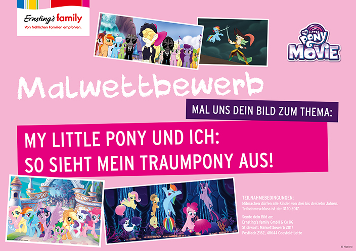 My little Pony, My little Pony Malwettbewerb, Ernsting's family Malwettbewerb, Malbogen